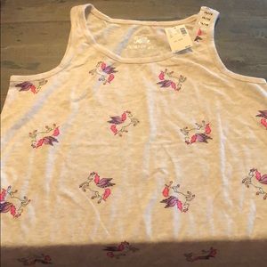 NWT justice unicorn tank top